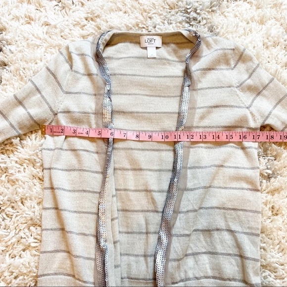 Ann Taylor Loft Stripped Wool Blend Sequin sweater - Picture 14 of 15